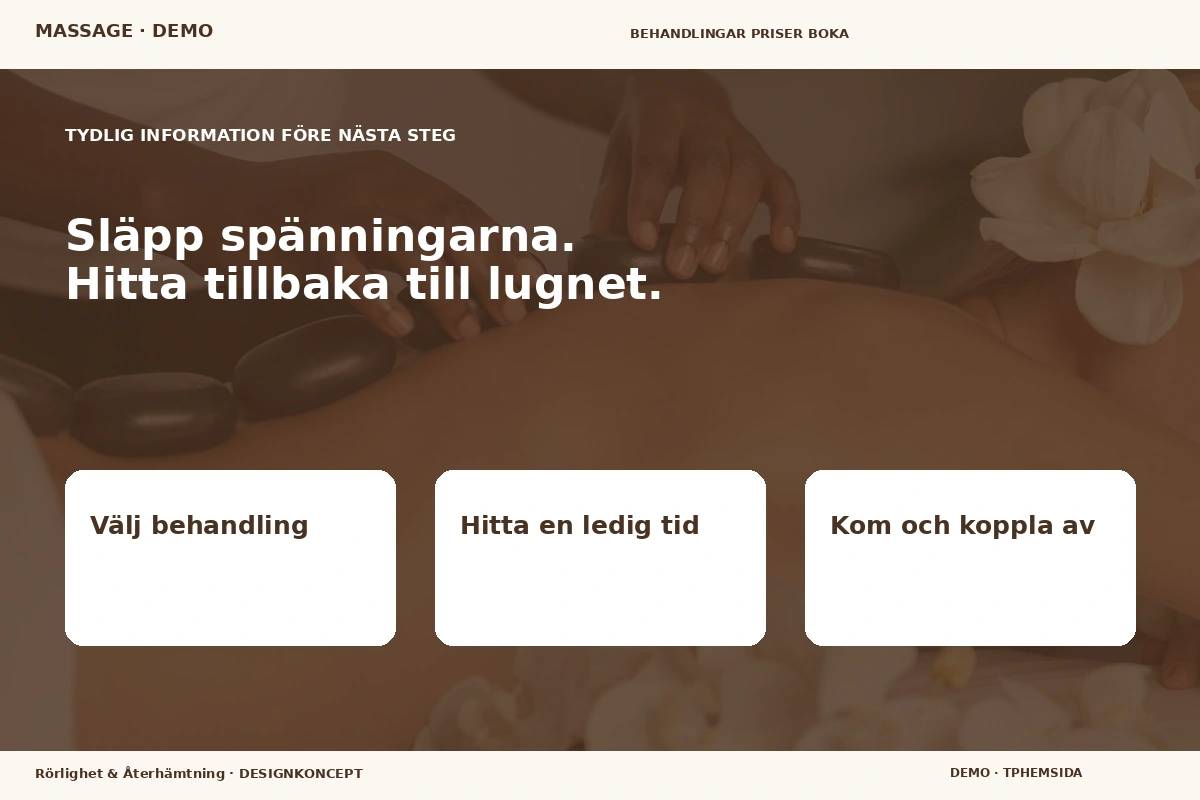 Rörlighet & Återhämtning – Inför ditt val för massage