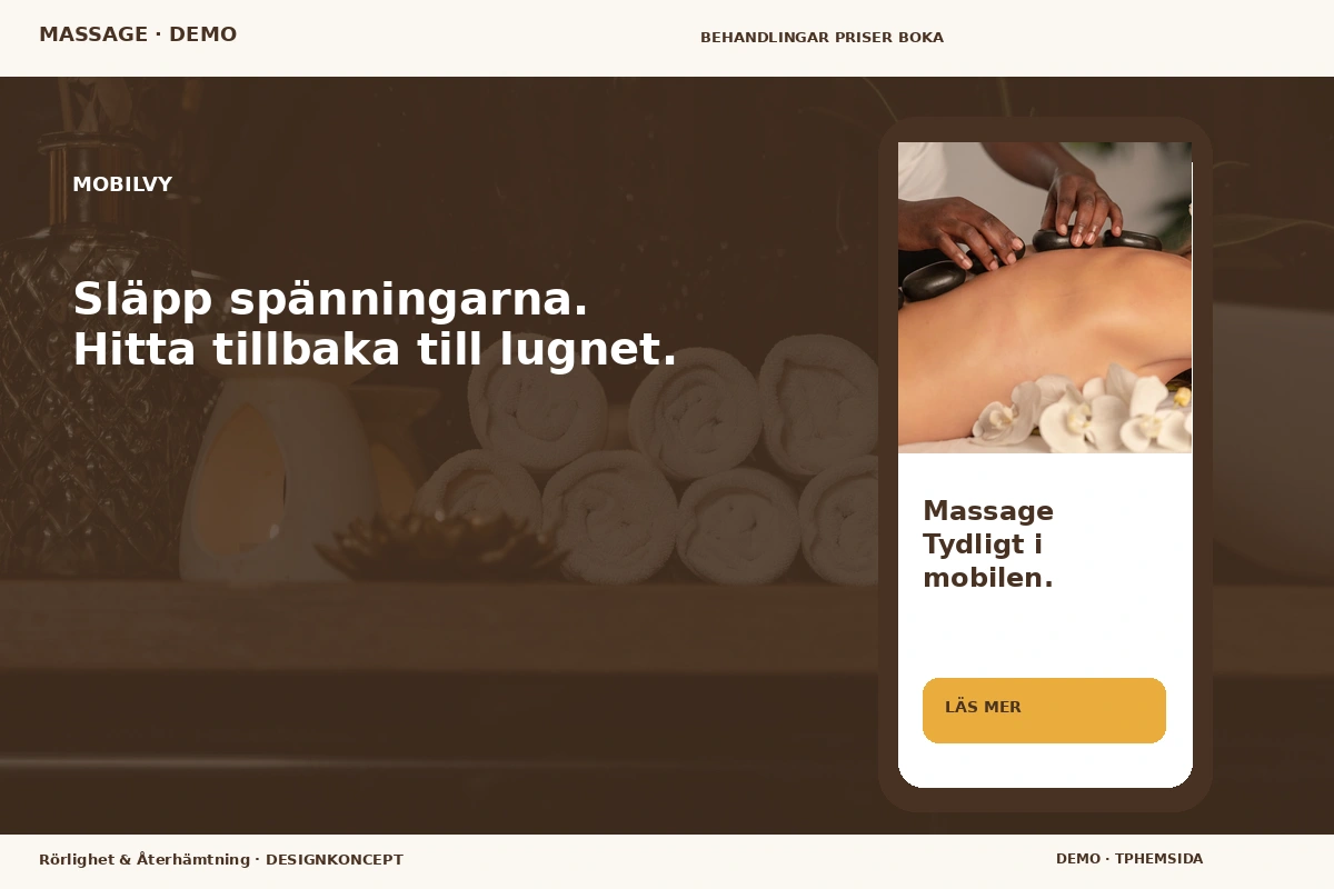 Rörlighet & Återhämtning – Mobilvy för massage