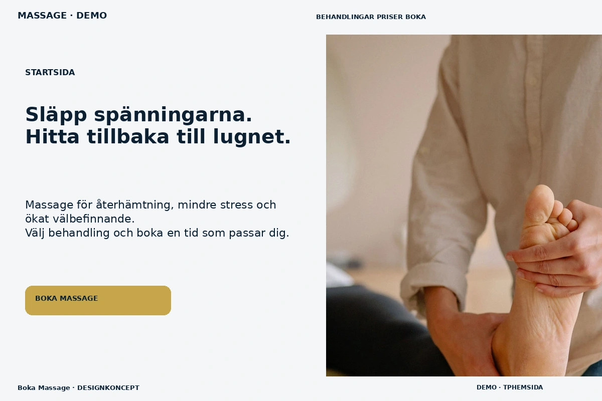 Boka Massage – Startsida för massage