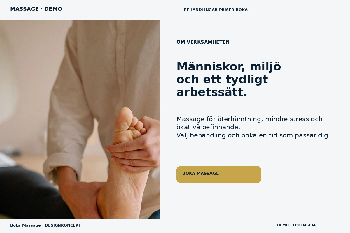 Boka Massage – Om verksamheten för massage