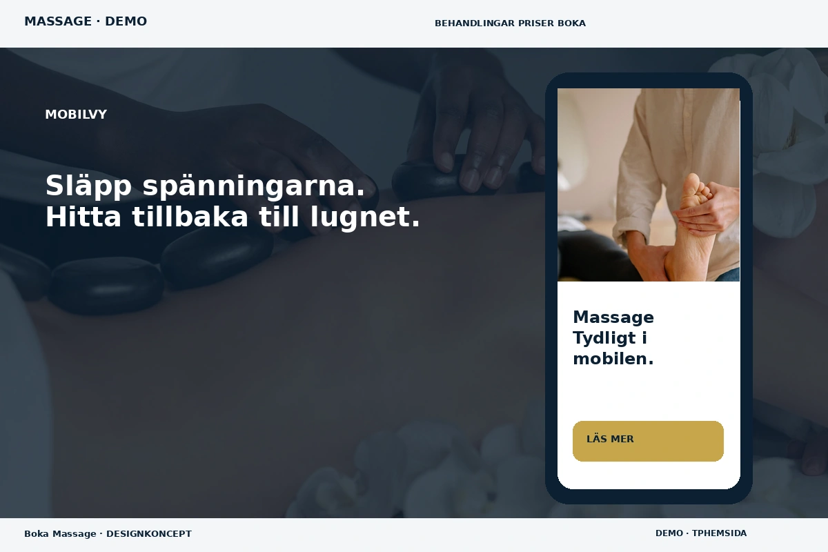 Boka Massage – Mobilvy för massage