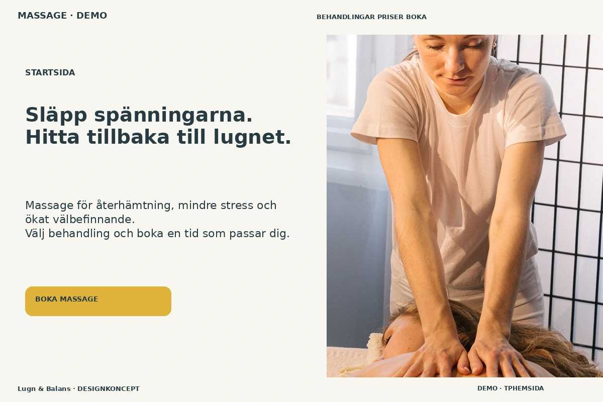 Lugn & Balans – Startsida för massage