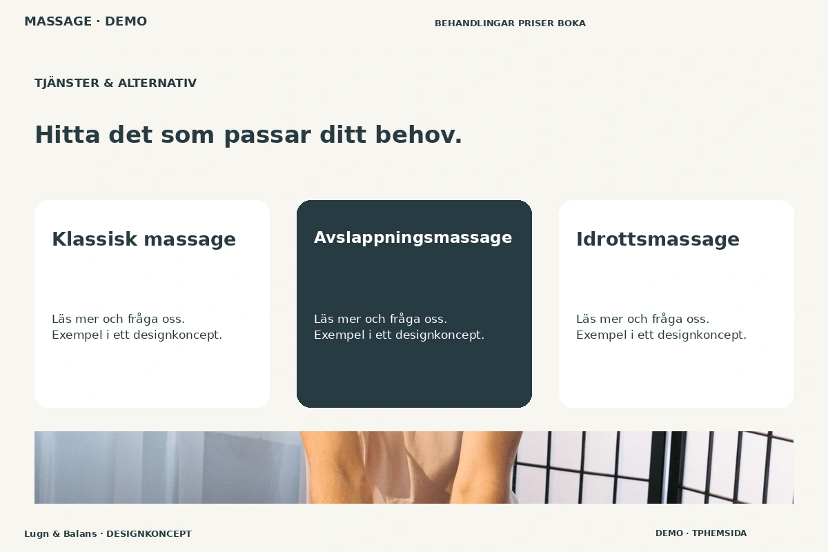 Lugn & Balans – Tjänster & alternativ för massage