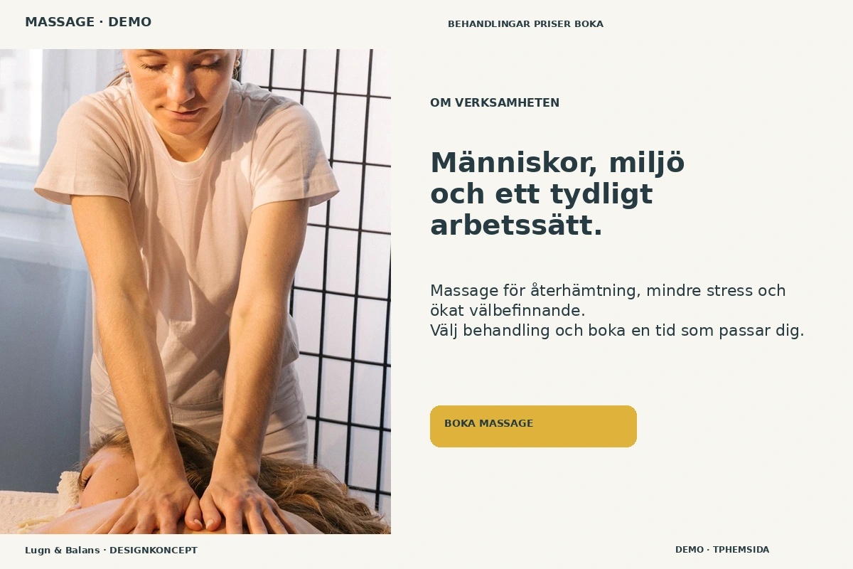 Lugn & Balans – Om verksamheten för massage