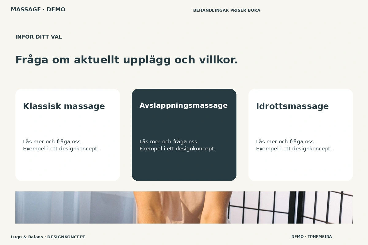 Lugn & Balans – Alternativ & villkor för massage