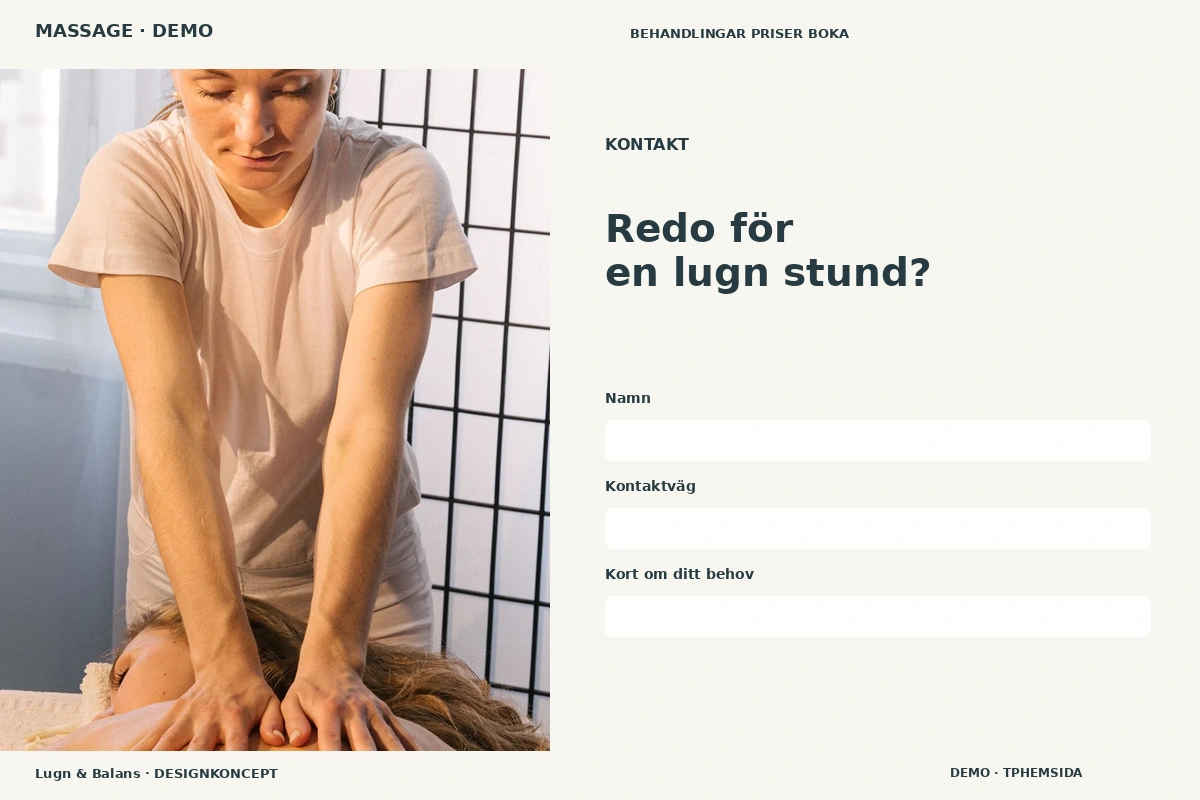 Lugn & Balans – Kontakt för massage