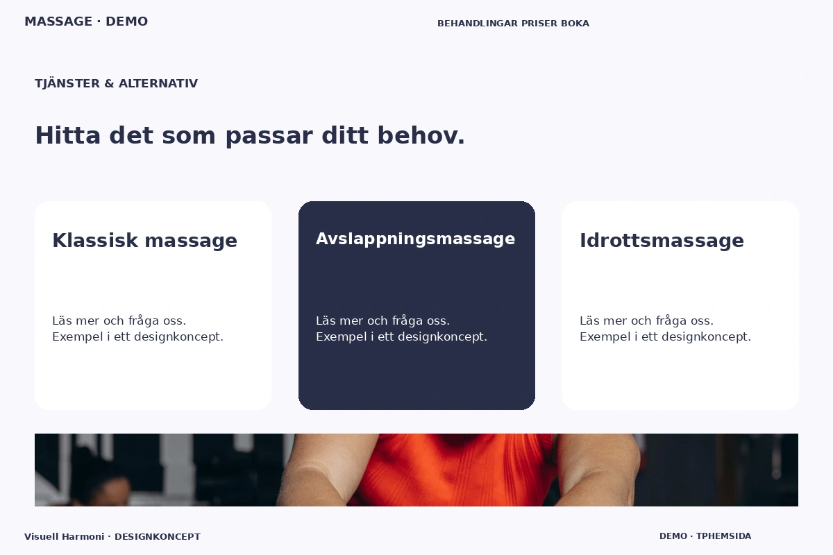 Visuell Harmoni – Tjänster & alternativ för massage