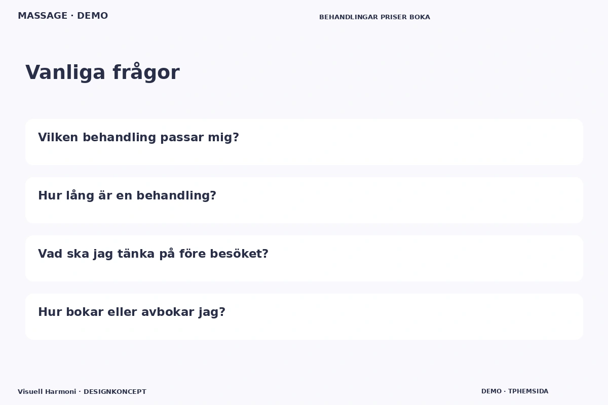 Visuell Harmoni – Vanliga frågor för massage