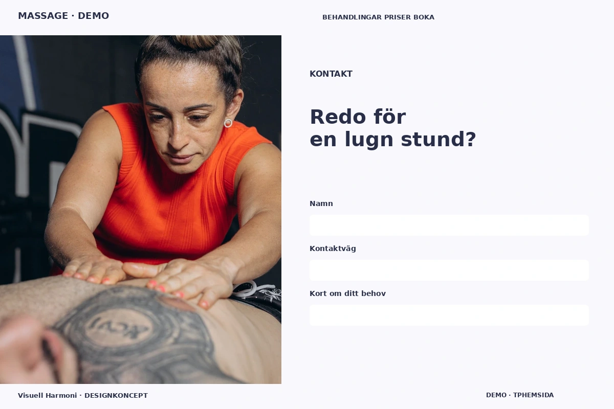 Visuell Harmoni – Kontakt för massage