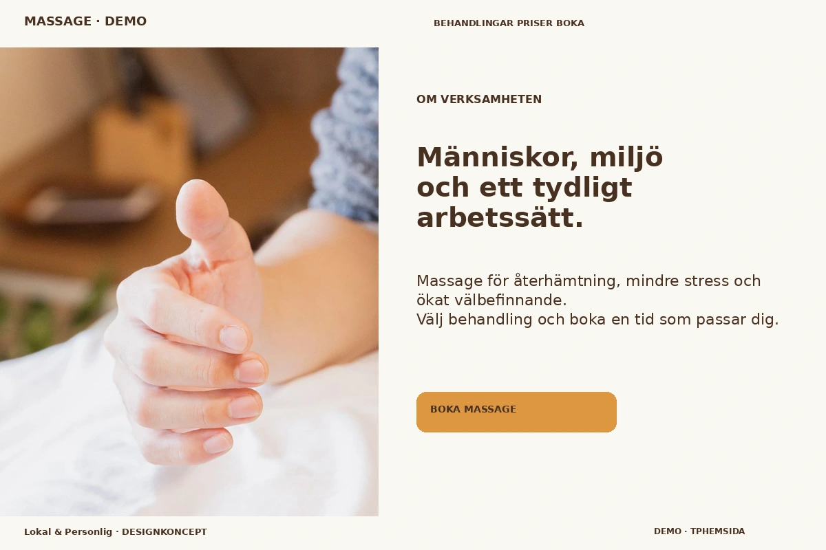 Lokal & Personlig – Om verksamheten för massage