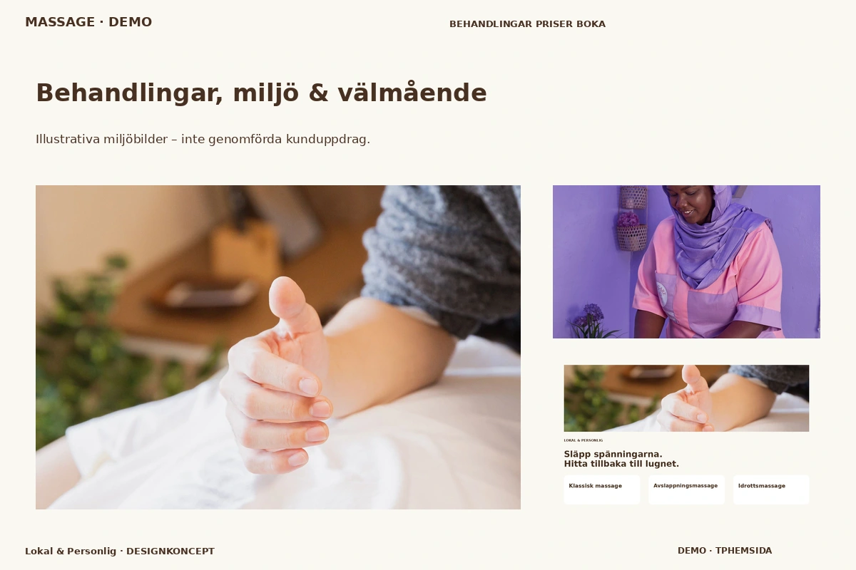 Lokal & Personlig – Behandlingar, miljö & välmående för massage
