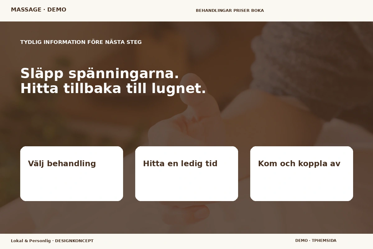 Lokal & Personlig – Inför ditt val för massage