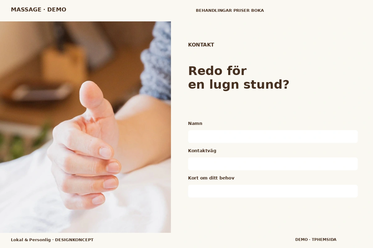 Lokal & Personlig – Kontakt för massage