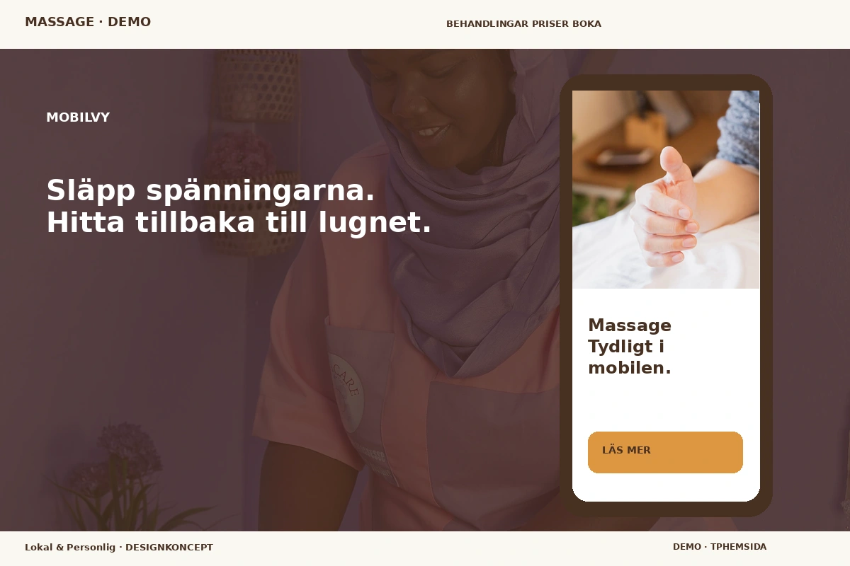 Lokal & Personlig – Mobilvy för massage