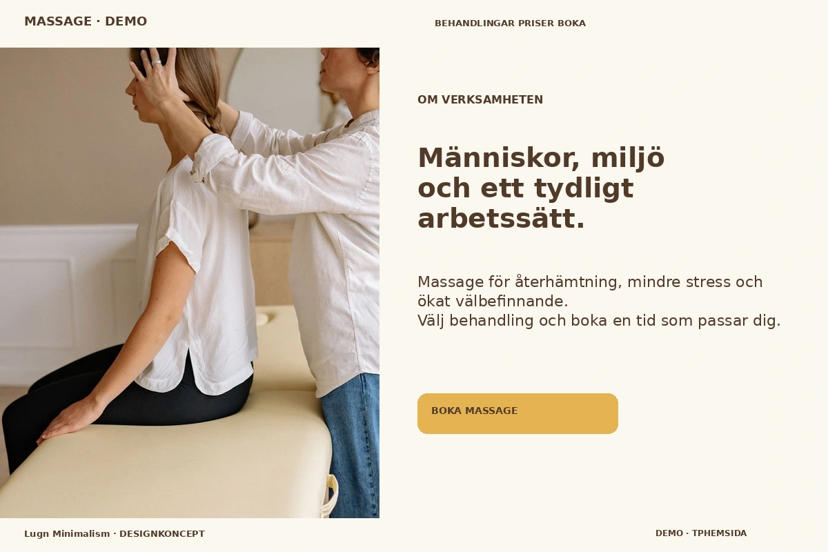 Lugn Minimalism – Om verksamheten för massage
