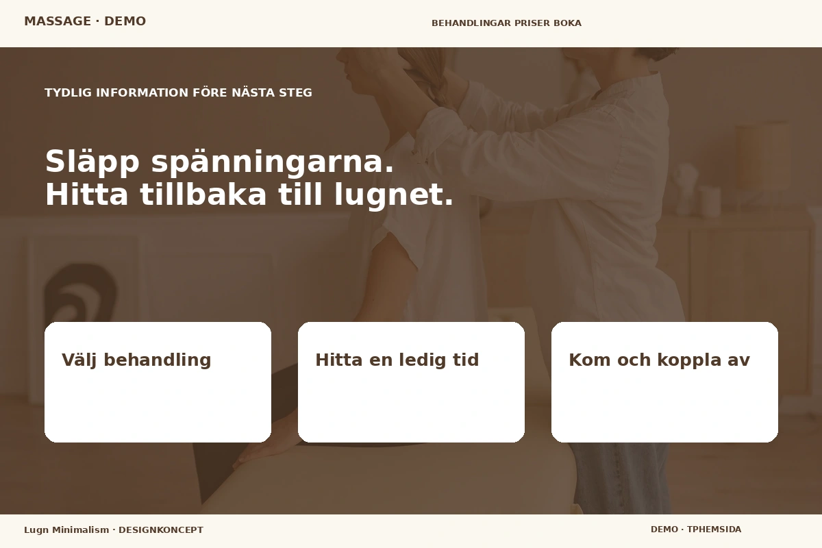Lugn Minimalism – Inför ditt val för massage