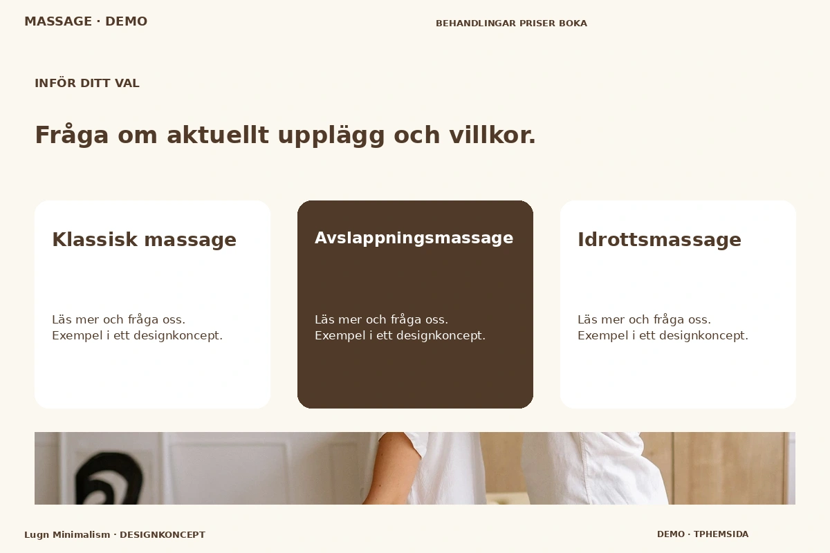 Lugn Minimalism – Alternativ & villkor för massage