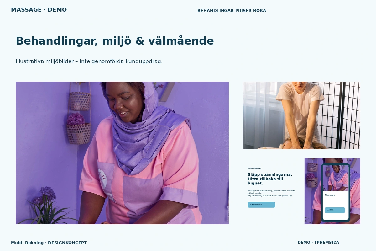 Mobil Bokning – Behandlingar, miljö & välmående för massage