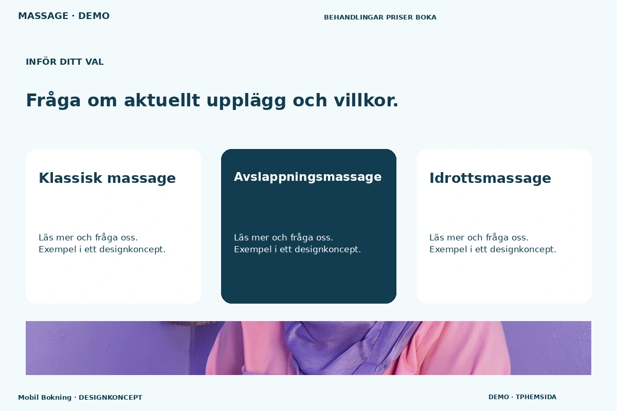 Mobil Bokning – Alternativ & villkor för massage