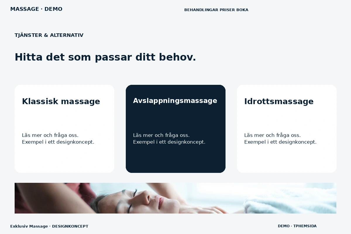 Exklusiv Massage – Tjänster & alternativ för massage