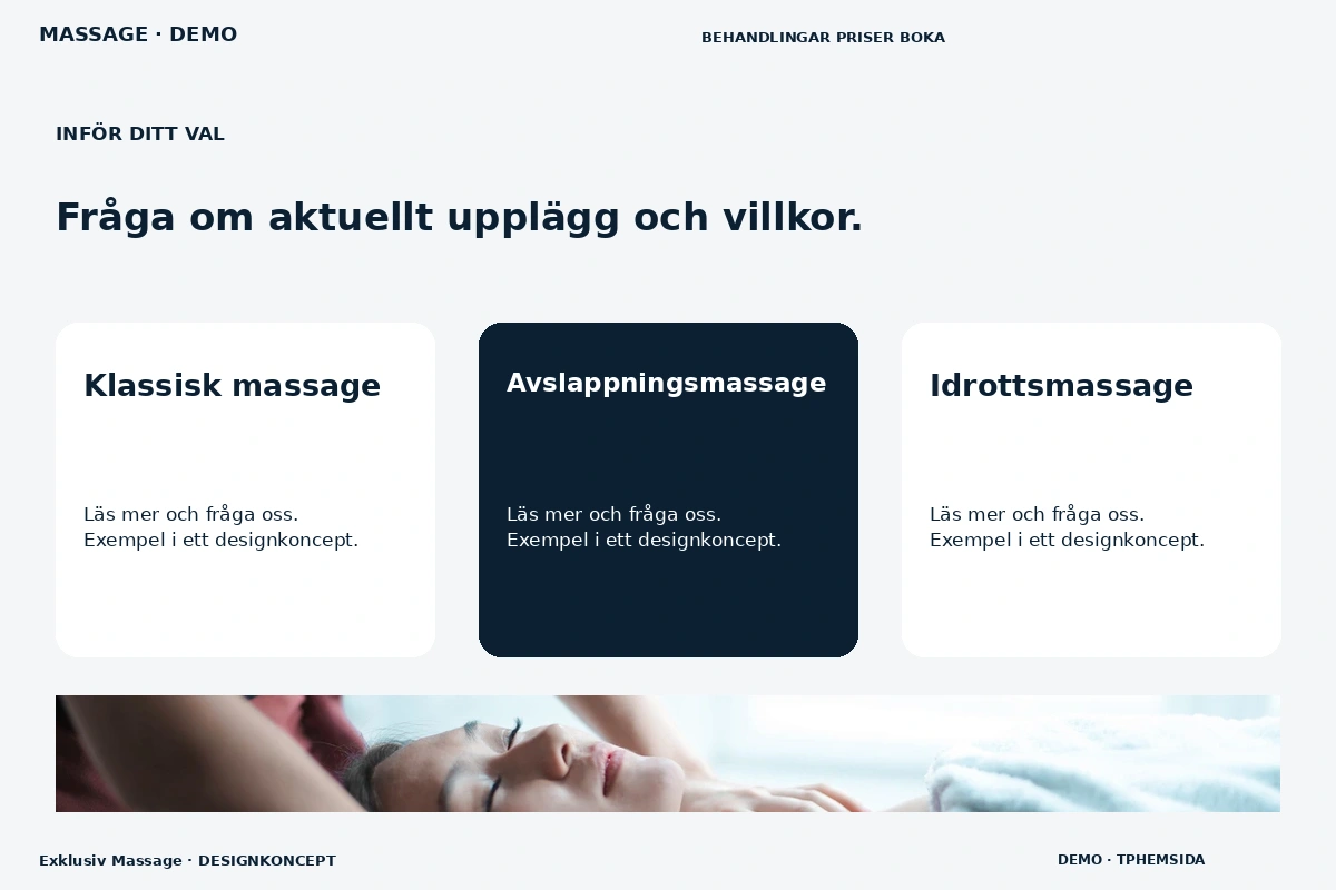 Exklusiv Massage – Alternativ & villkor för massage