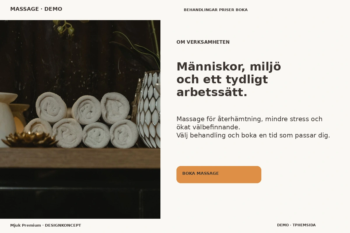 Mjuk Premium – Om verksamheten för massage