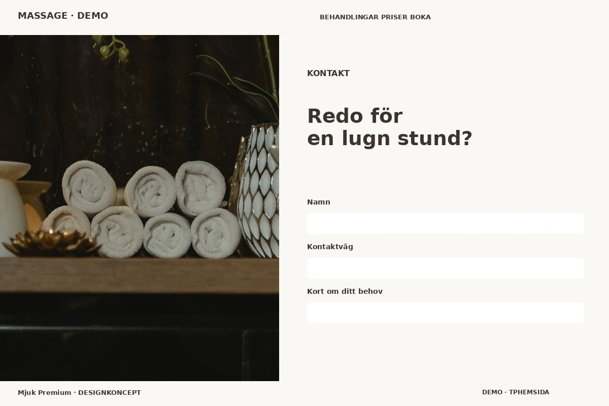 Mjuk Premium – Kontakt för massage