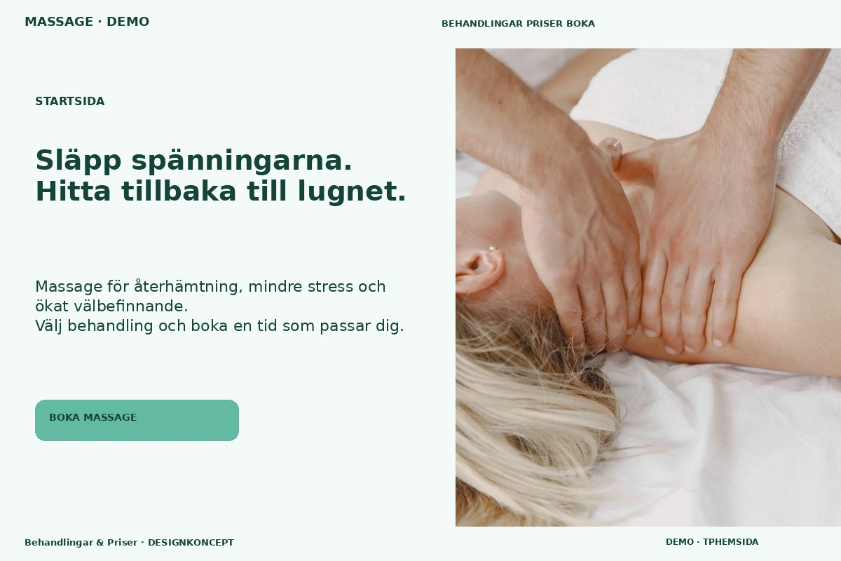 Behandlingar & Priser – Startsida för massage