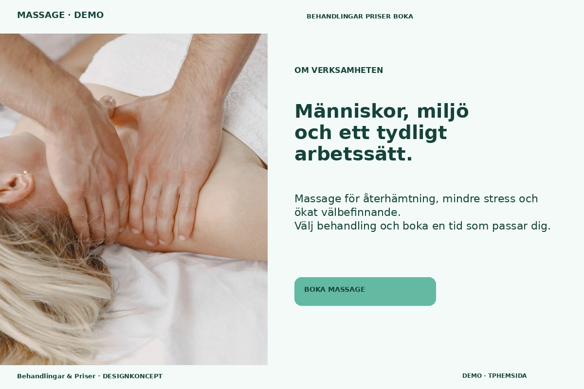 Behandlingar & Priser – Om verksamheten för massage