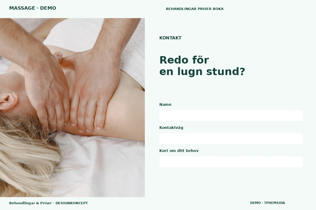 Behandlingar & Priser – Kontakt för massage
