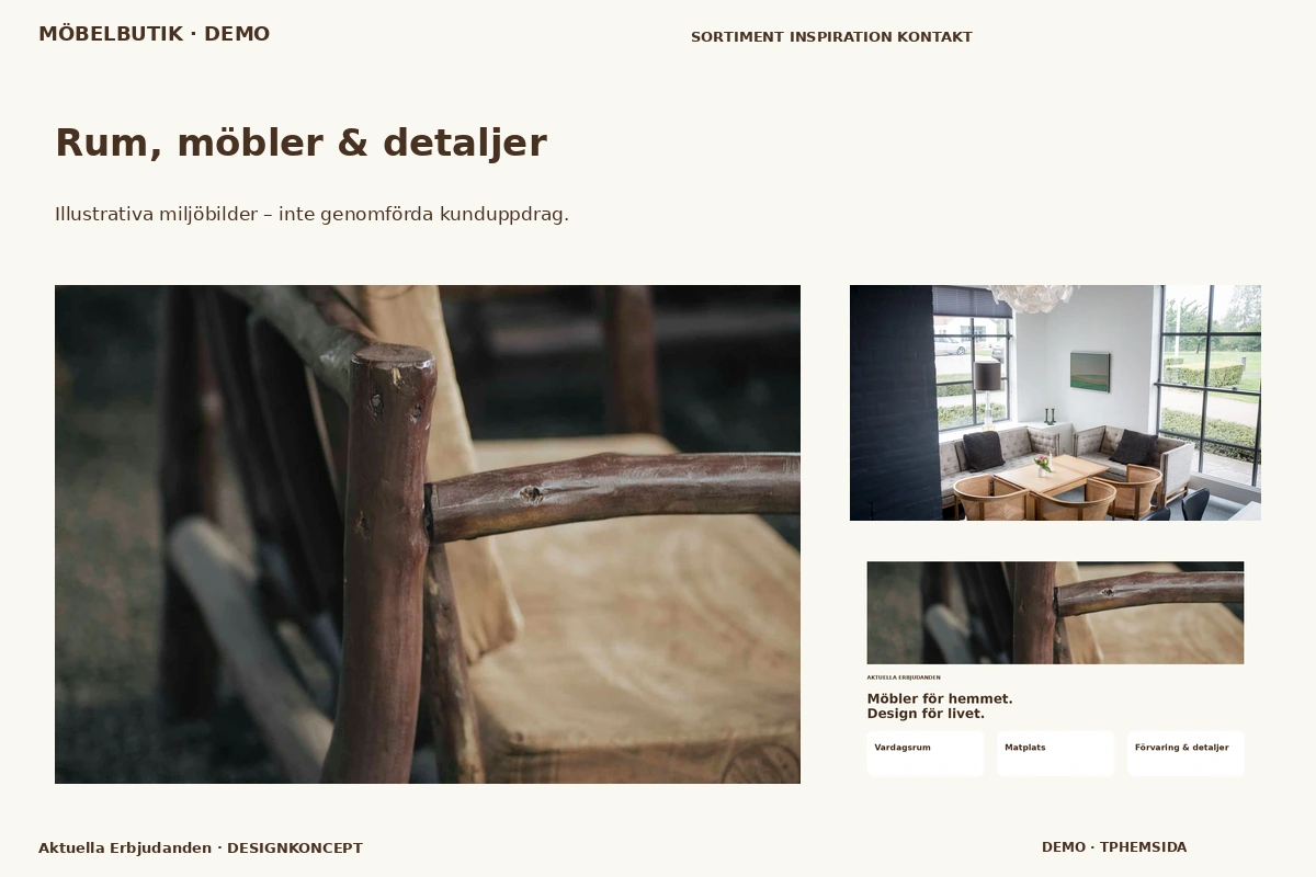 Aktuella Erbjudanden – Rum, möbler & detaljer för möbelbutik