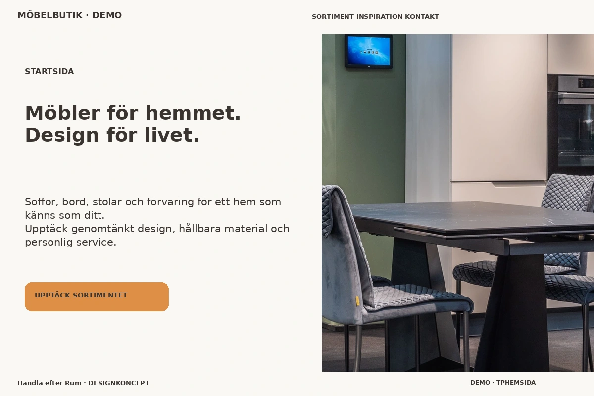 Handla efter Rum – Startsida för möbelbutik