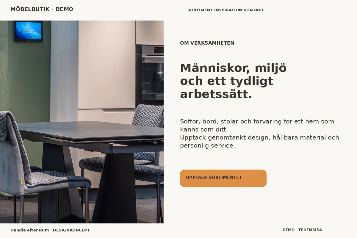 Handla efter Rum – Om verksamheten för möbelbutik
