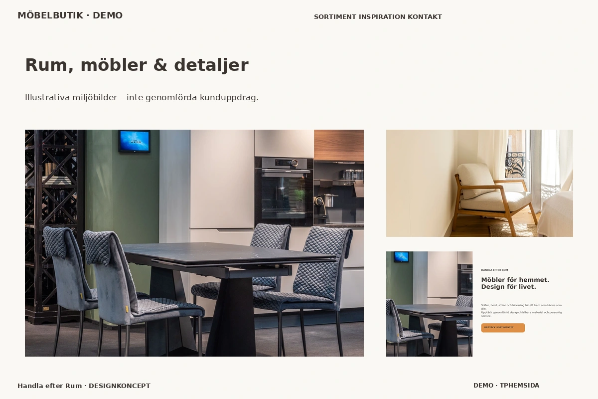 Handla efter Rum – Rum, möbler & detaljer för möbelbutik