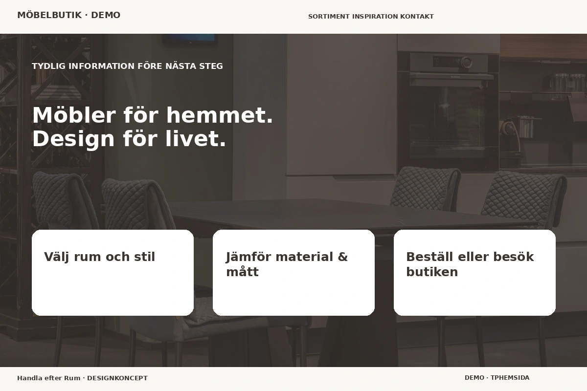 Handla efter Rum – Inför ditt val för möbelbutik