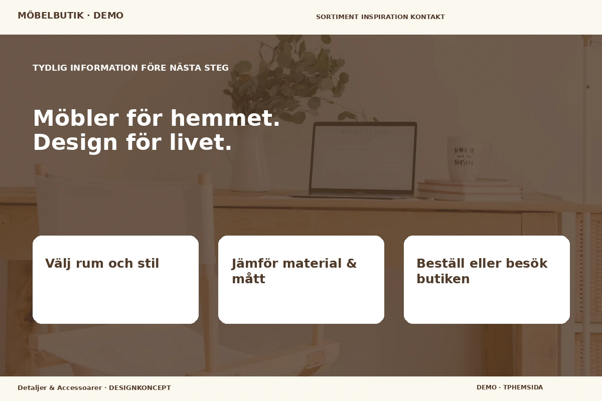 Detaljer & Accessoarer – Inför ditt val för möbelbutik
