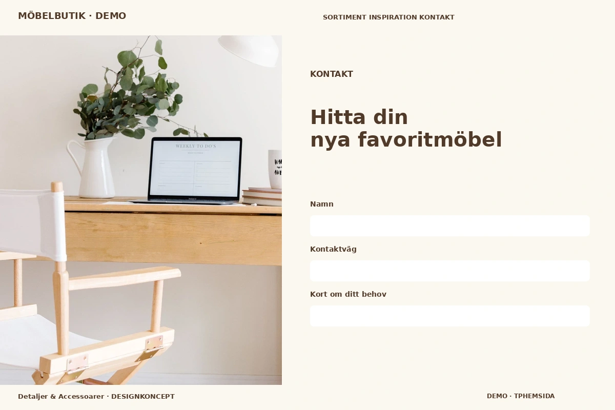 Detaljer & Accessoarer – Kontakt för möbelbutik