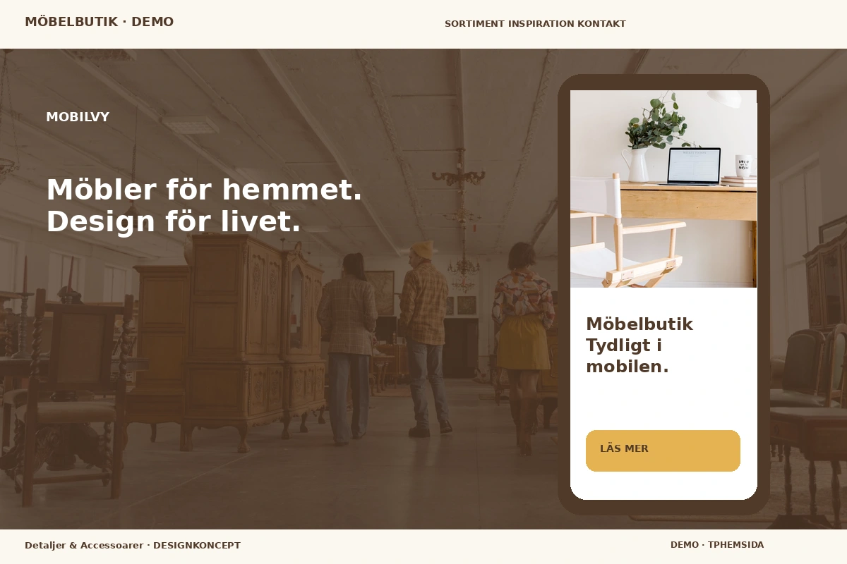 Detaljer & Accessoarer – Mobilvy för möbelbutik