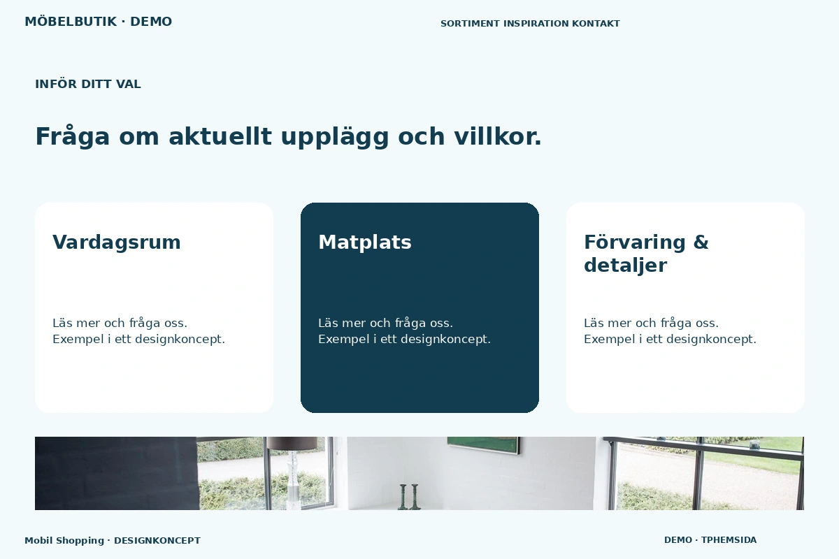 Mobil Shopping – Alternativ & villkor för möbelbutik