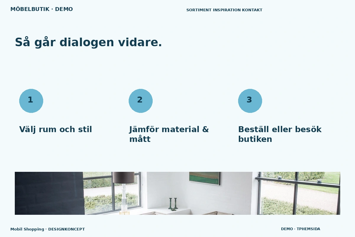 Mobil Shopping – Så fungerar dialogen för möbelbutik