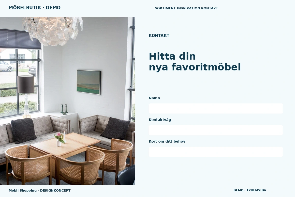 Mobil Shopping – Kontakt för möbelbutik