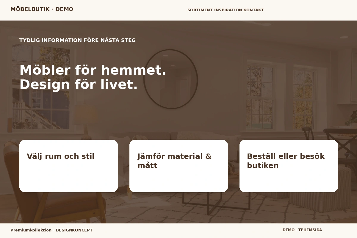 Premiumkollektion – Inför ditt val för möbelbutik