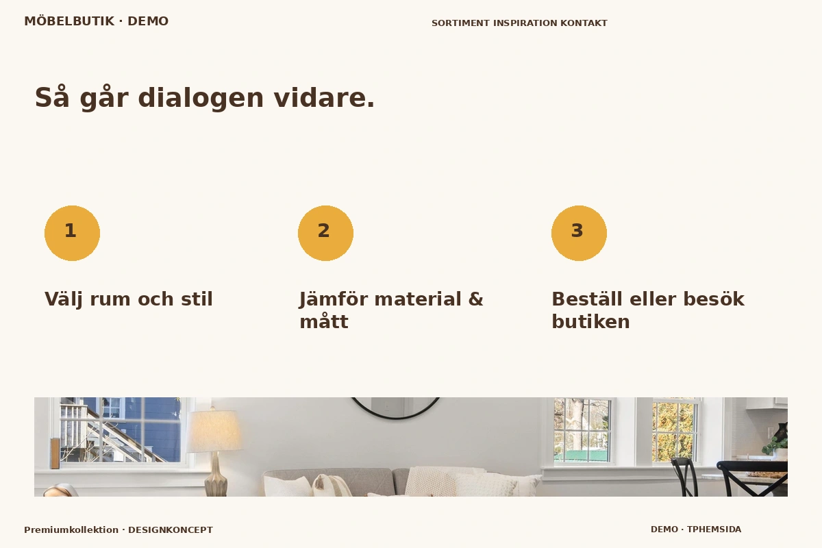 Premiumkollektion – Så fungerar dialogen för möbelbutik
