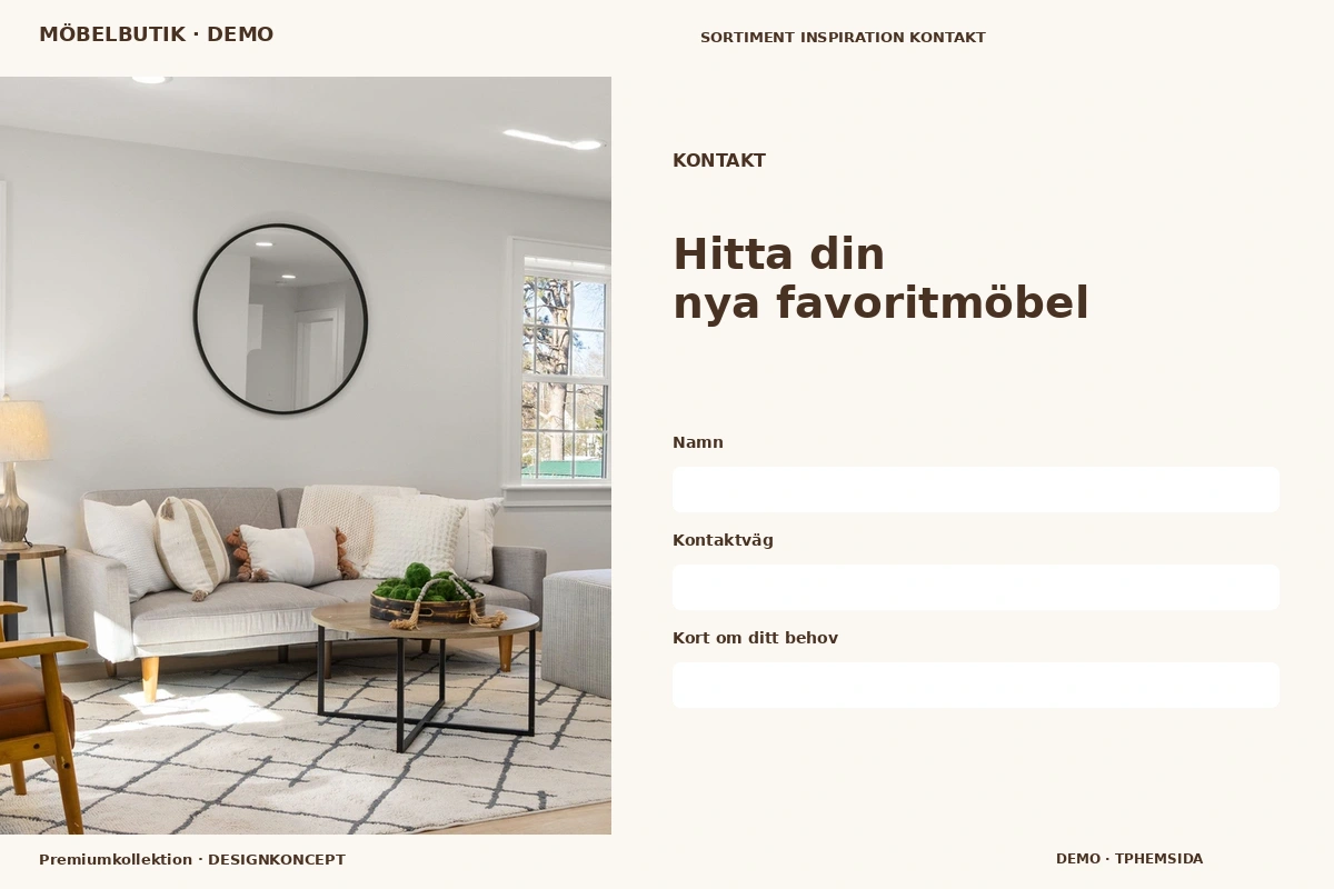 Premiumkollektion – Kontakt för möbelbutik