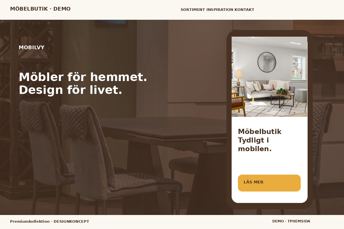 Premiumkollektion – Mobilvy för möbelbutik