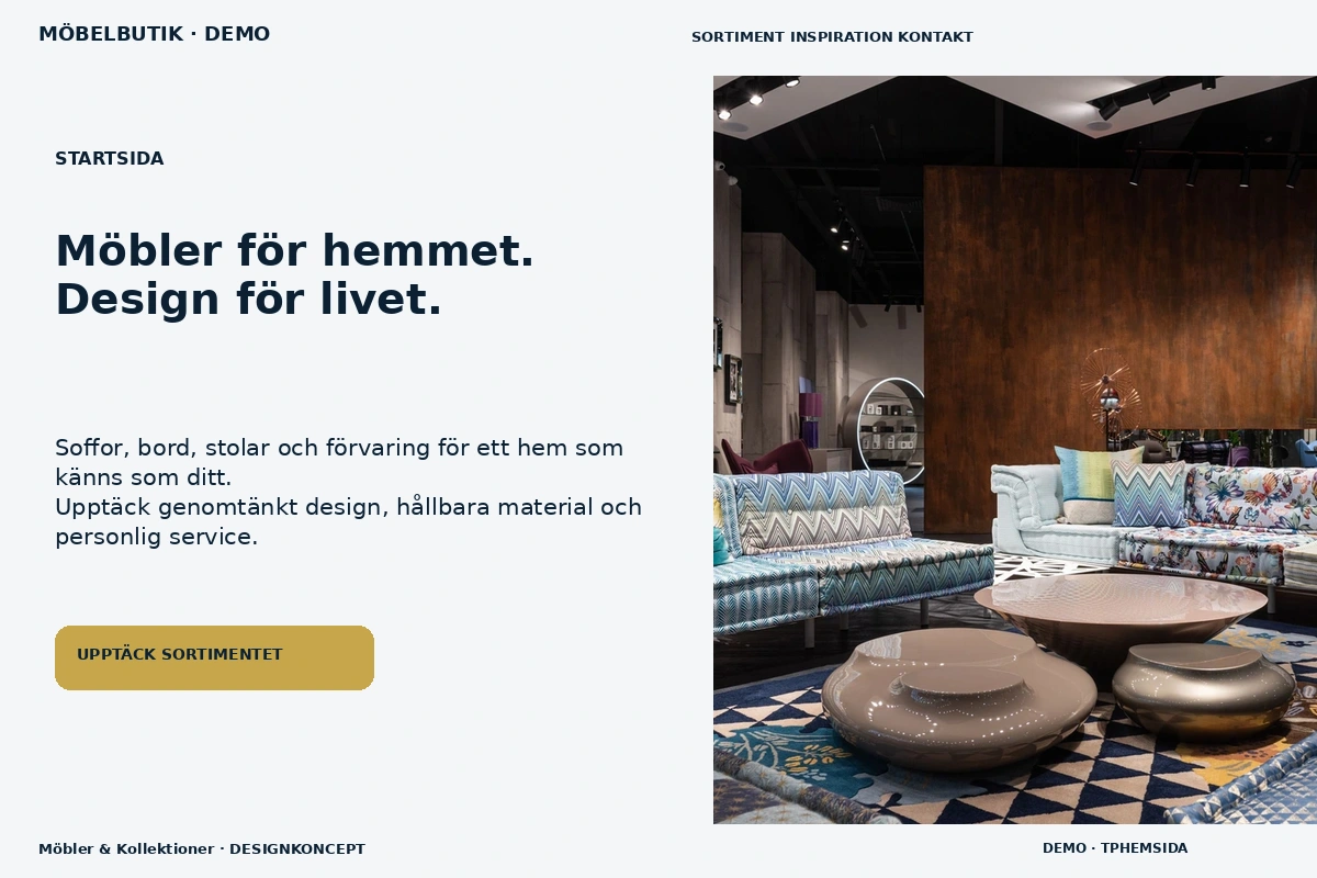 Möbler & Kollektioner – Startsida för möbelbutik