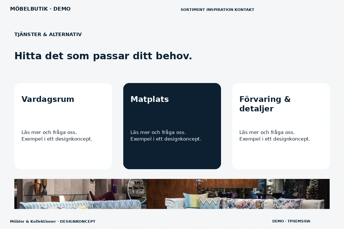 Möbler & Kollektioner – Tjänster & alternativ för möbelbutik
