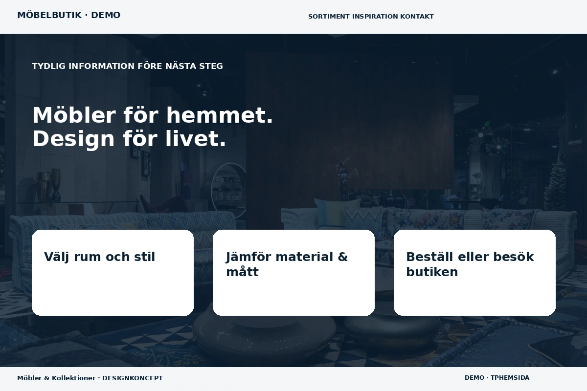 Möbler & Kollektioner – Inför ditt val för möbelbutik