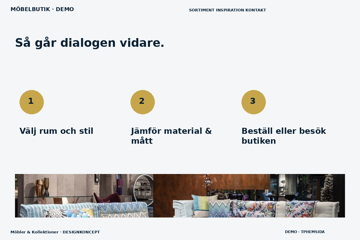 Möbler & Kollektioner – Så fungerar dialogen för möbelbutik