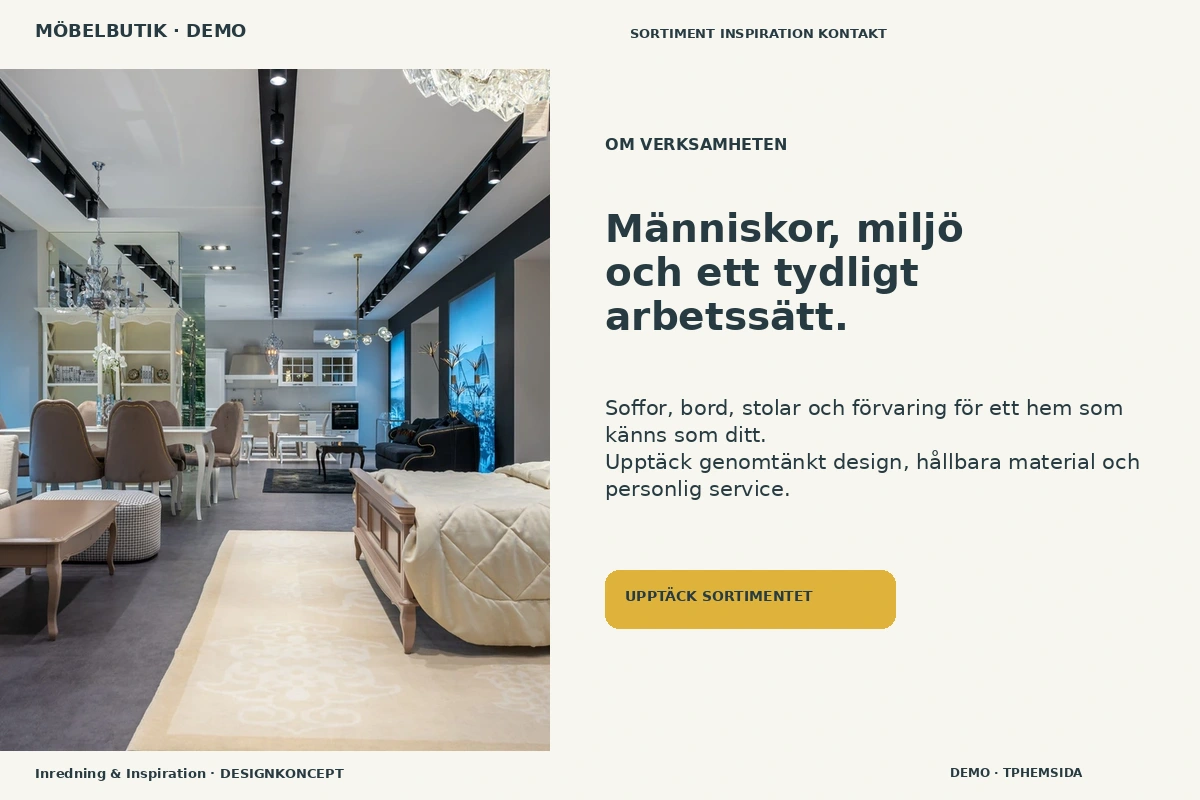 Inredning & Inspiration – Om verksamheten för möbelbutik